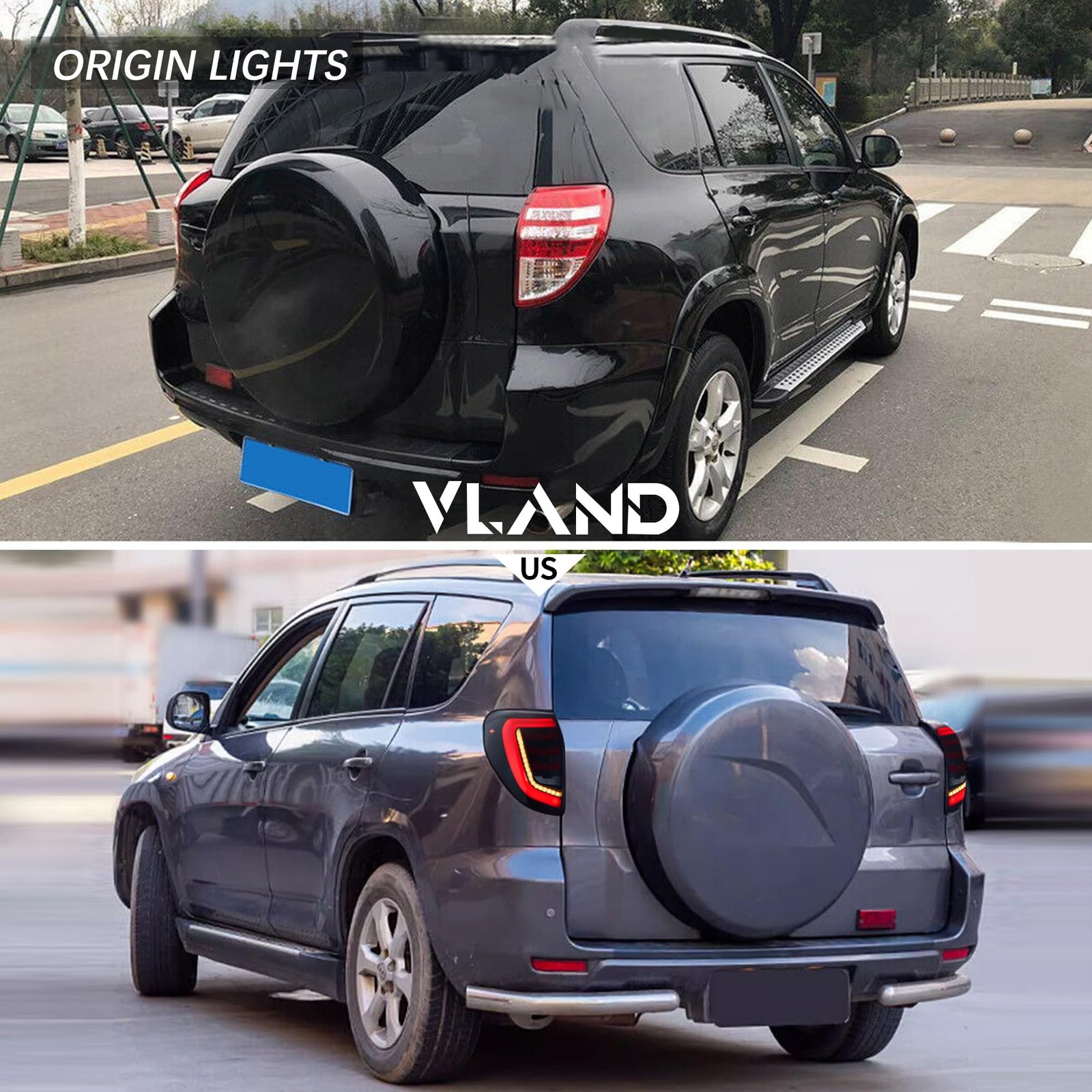 LED Tail Lights RAV4 2006-2012 Smoked Animation DRL Sequential Turn Signal Pair