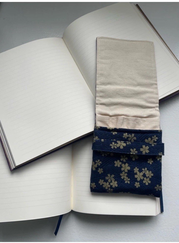 Gold print Fountain pen stationary bundle:2 notebooks and 1 pen pouch New