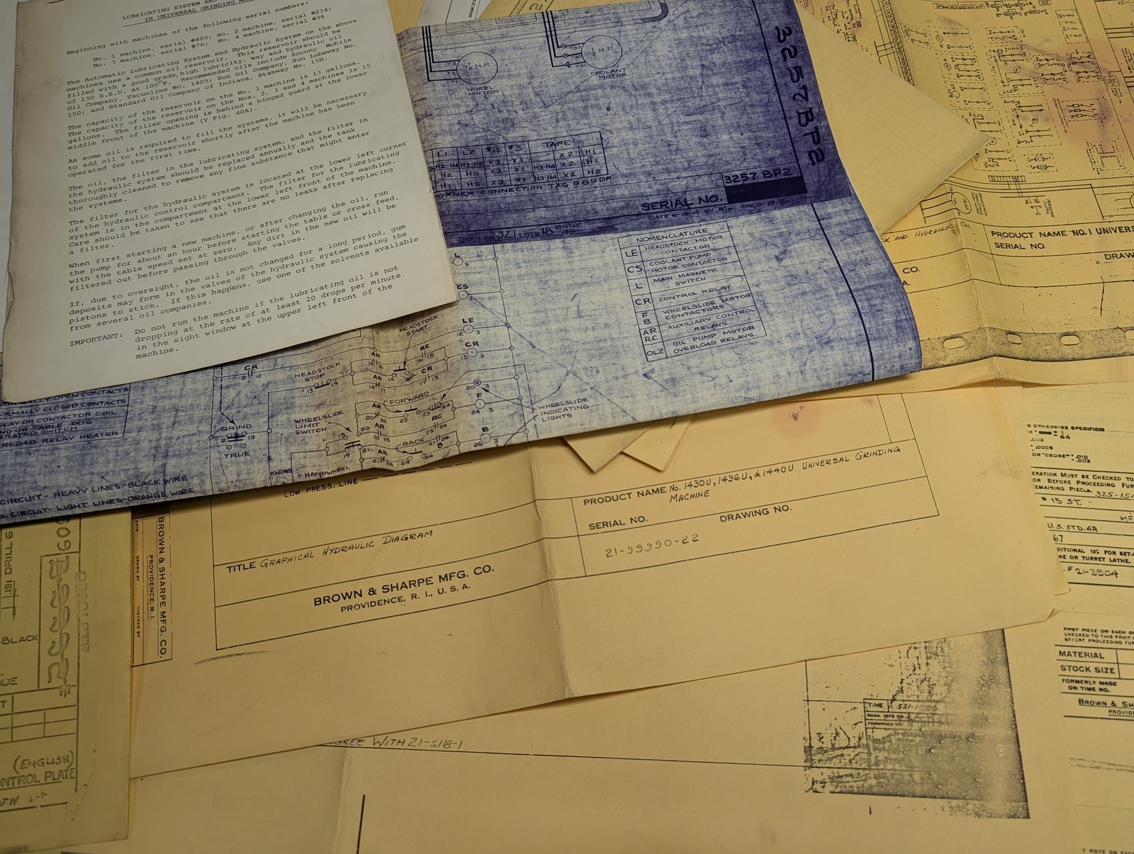 BROWN & SHARPE MACHINE TOOL #12 MILLER TECHNICAL DRAWINGS PRINTS DIAGRAMS