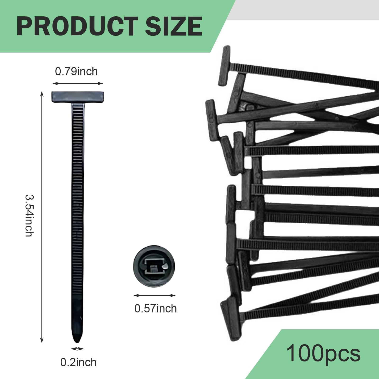 100 PCS Nylon Universal Cable Tie Buckle, Fixed Engine Floor Fender Liner Fen…