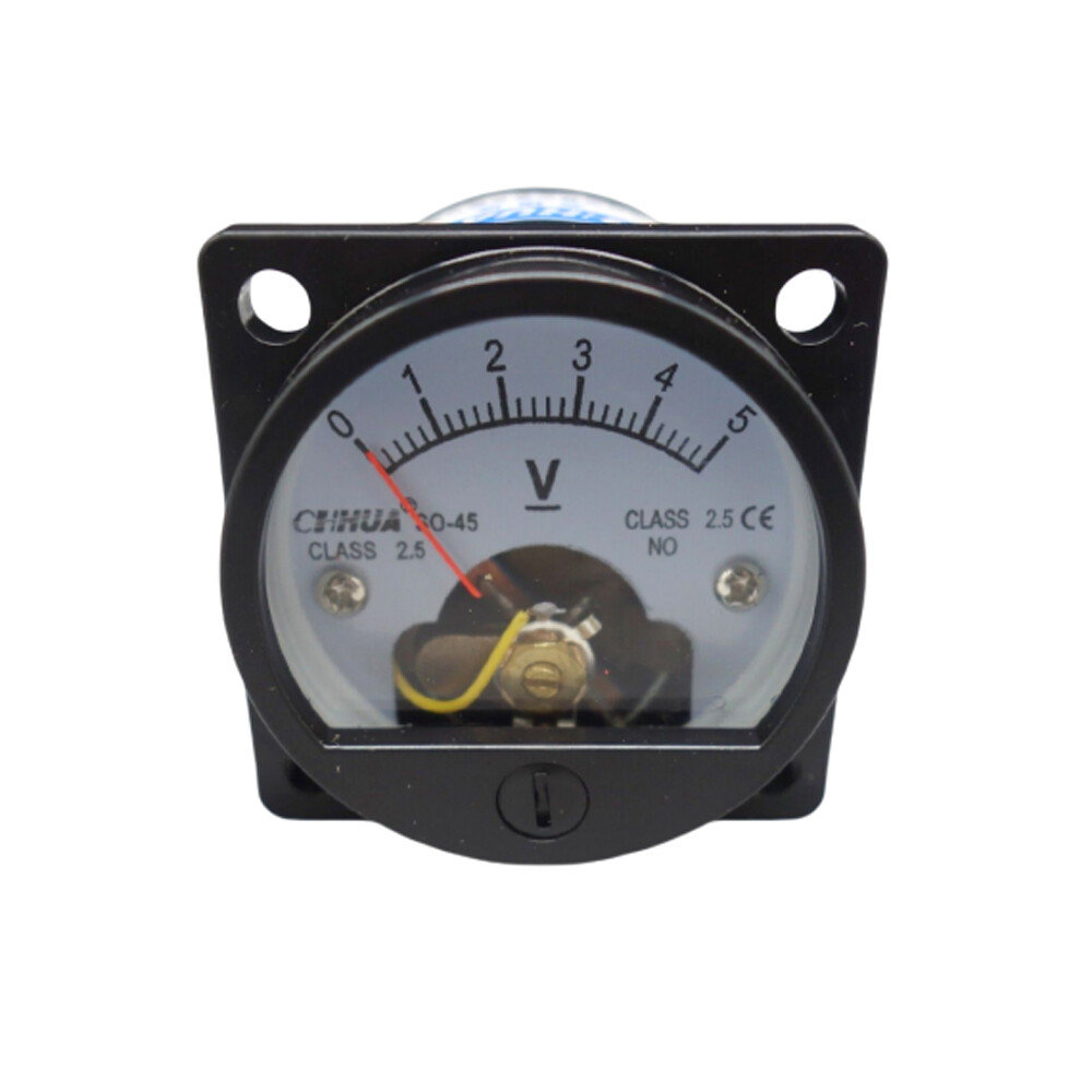 DC 0-5V Analog Voltmeter Analogue Voltage Panel Meter SO45 Directly Connect Hot!
