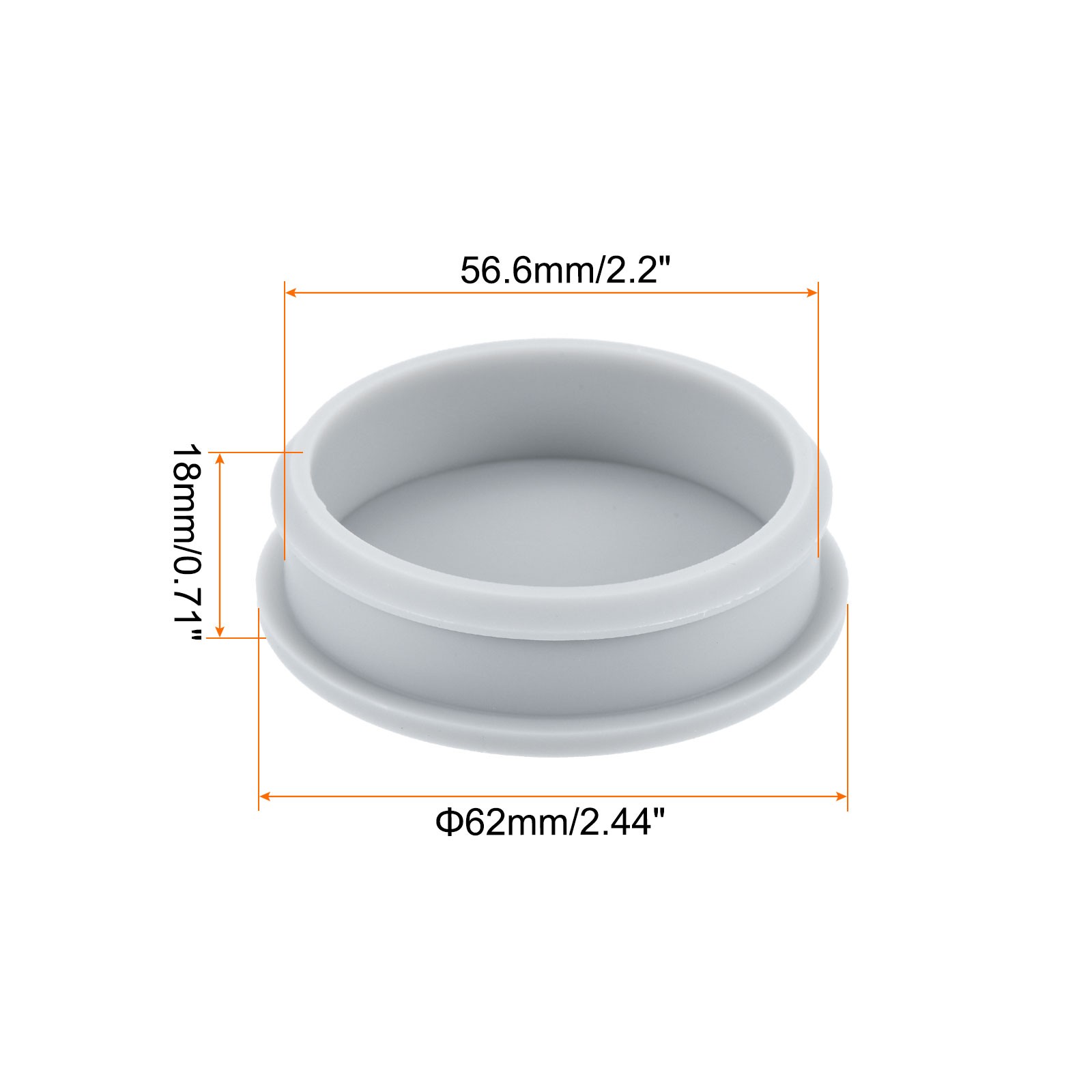 Silicone Snap in Locking Hole Plugs, Seal Cover Panel Round 56.6mm Grey,1Pcs