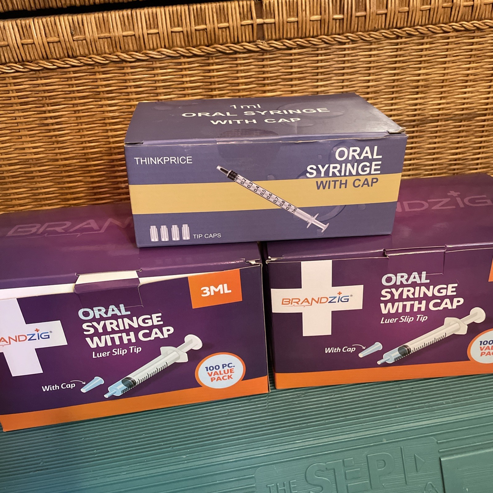 Lot 2- Brandzig 3ml Oral Syringe 100 Pack Luer Slip Tip & Thinkprice 1ml