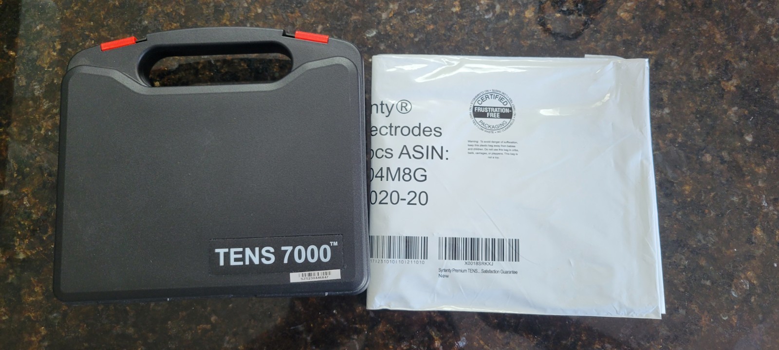 TENS 7000 TENS Unit 2-Channel Handheld Kit w/ Extra Pads Leads Case Manual