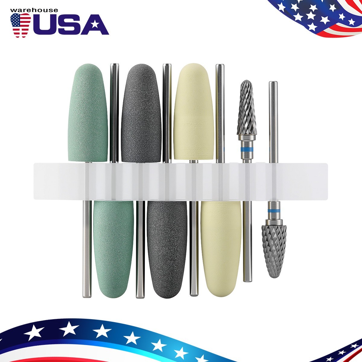 AZDENT Dental Resin Base Acrylic Polishing Burs Kit HP Tungsten Carbide Polisher