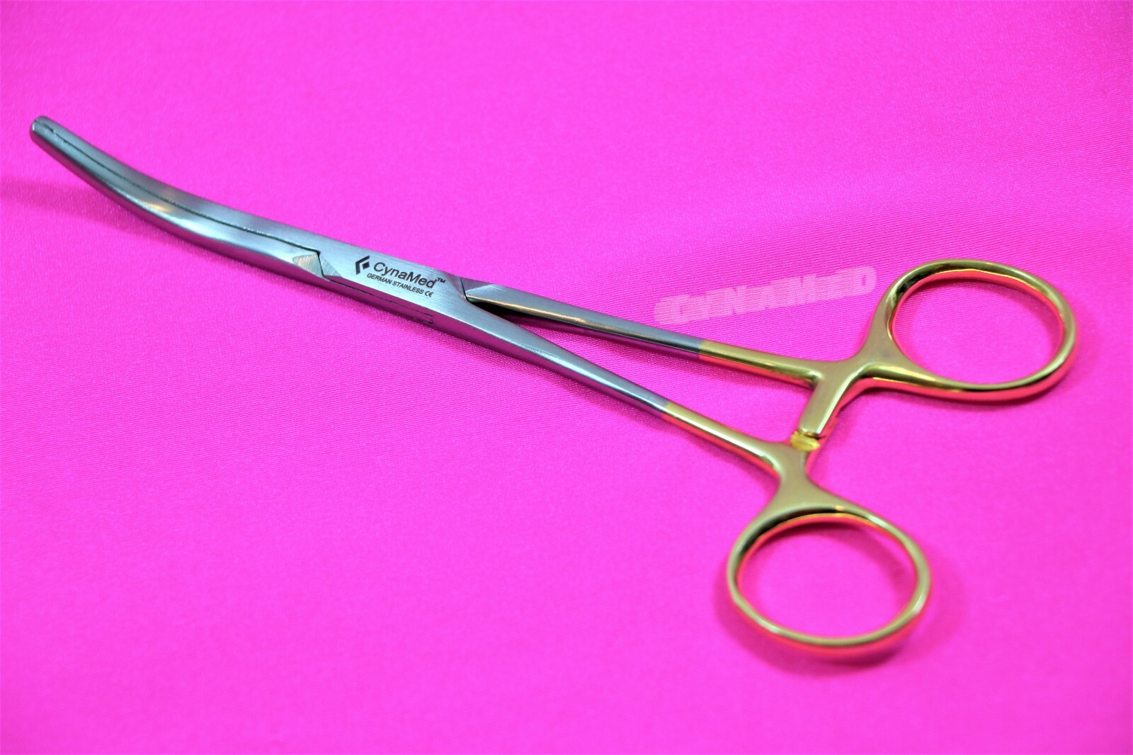 Gold Handle Spay Pack Rochester Carmalt Forceps 6.25″ Curved Stainless Steel
