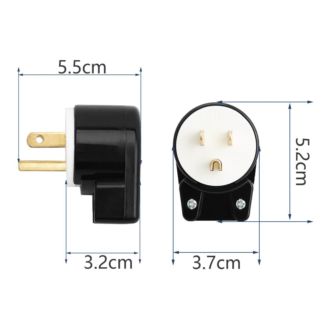 ETL Listed 90 Degree USA Canada 3 Pole Right Angle Nema 5-15P AC Plug 15A 125V