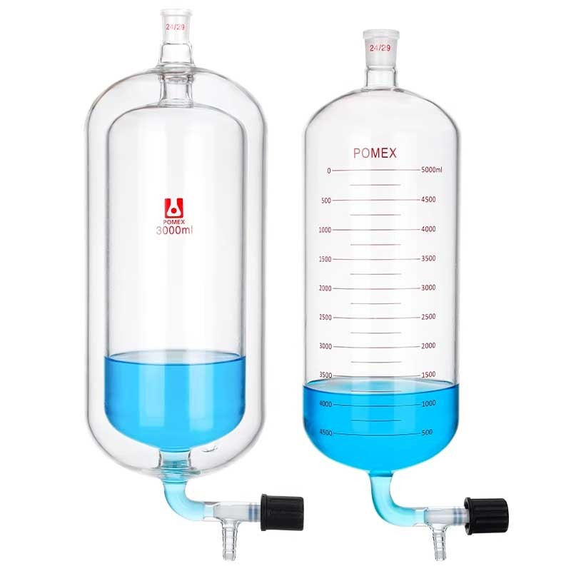 Distillation Receiving Bottle 100ml-500ml Glass with Vacuum Piston Lab Use