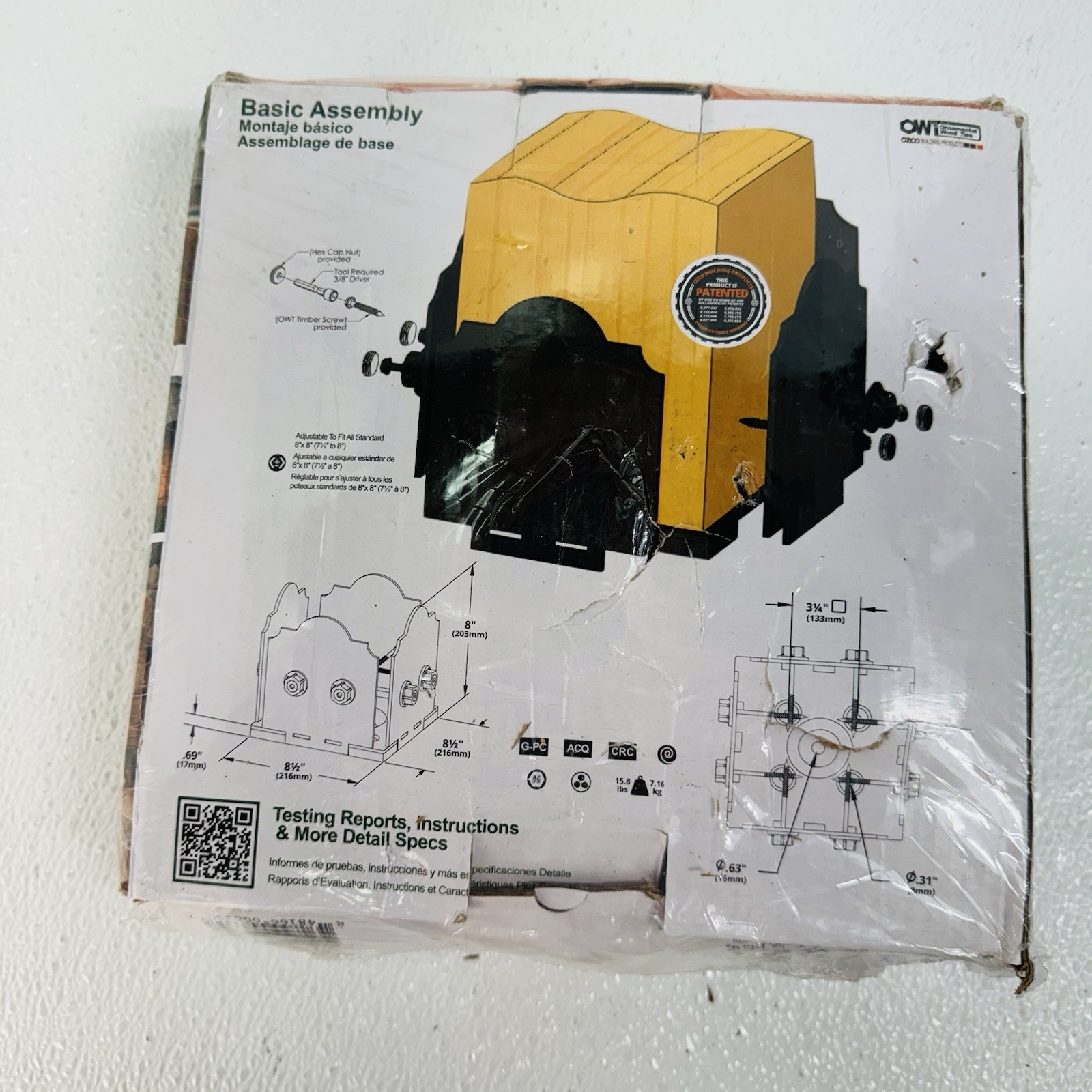 Ozco Laredo Sunset 8×8 Post Base Kit 56609