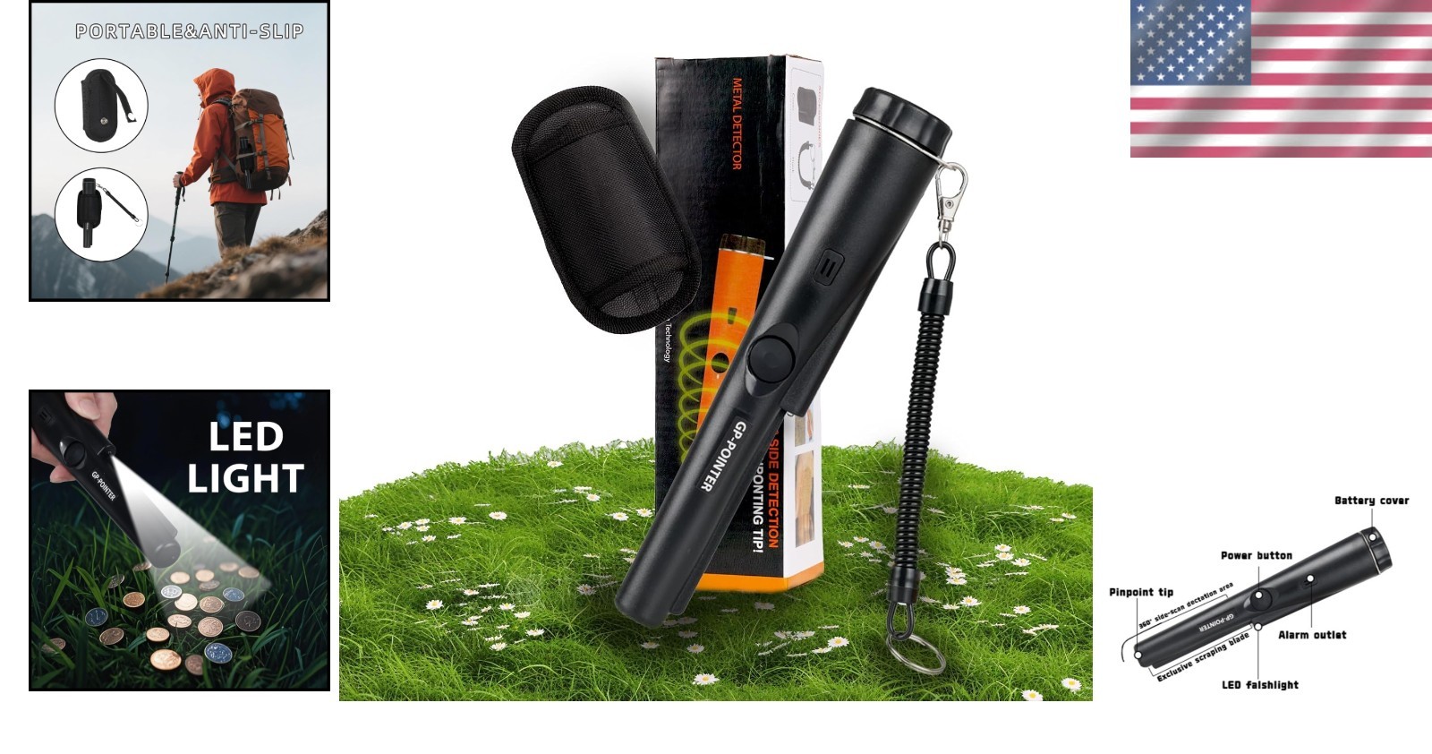 VortecSys Metal Detector Pinpointer, Professional Handheld Pointer Detector f…