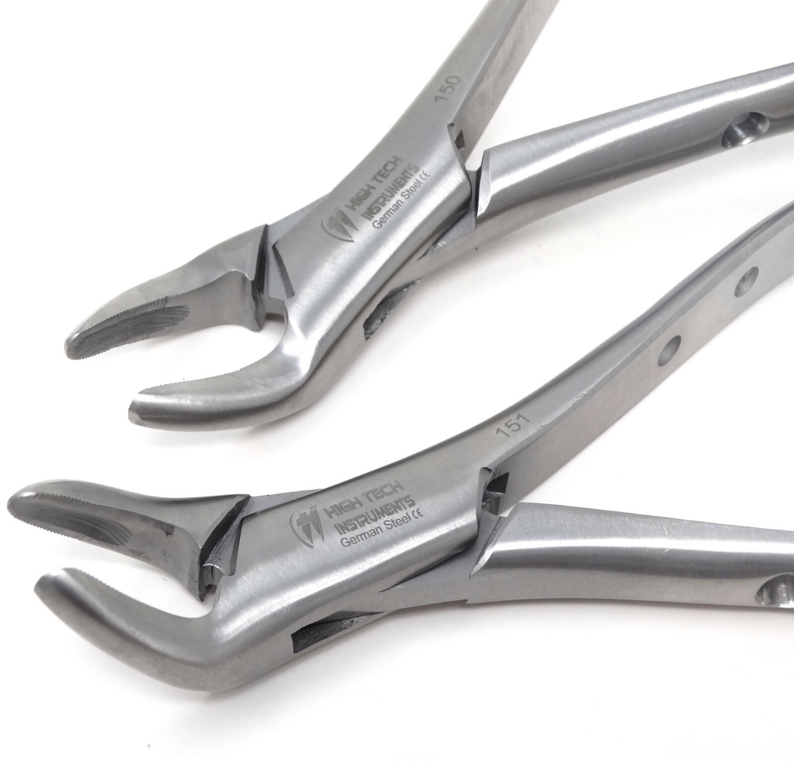 2 Pcs Dental Extraction Forceps 150 & 151 Upper Lower Molars Incisors Instrument