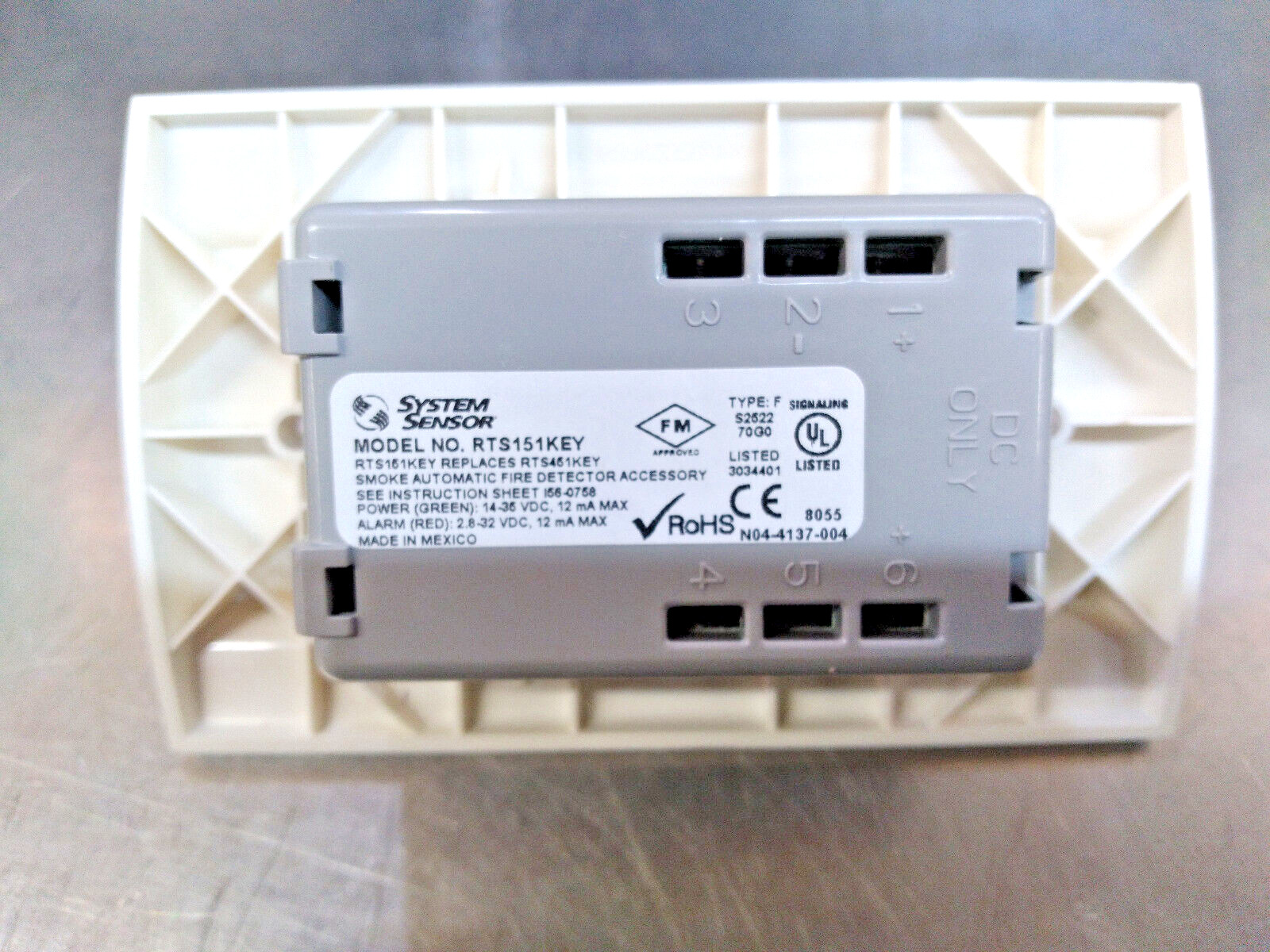 System Sensor RTS151KEY, Remote Duct Fire Alarm Test Station
