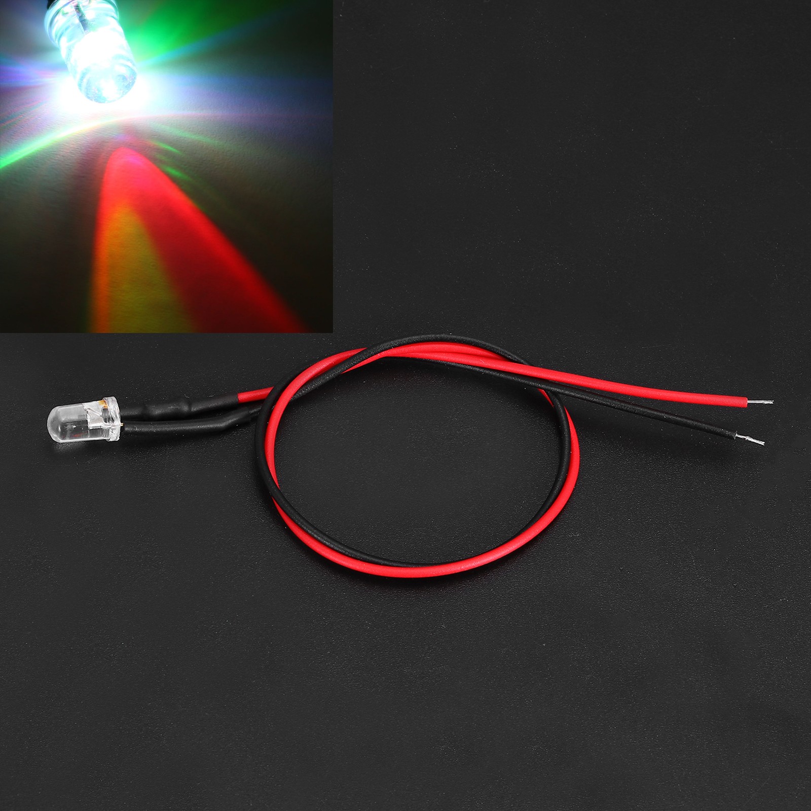 10Pcs 5mm Pre-Wired LED Light 20mA DC 3-6V, RGB Slow Flash Flashing