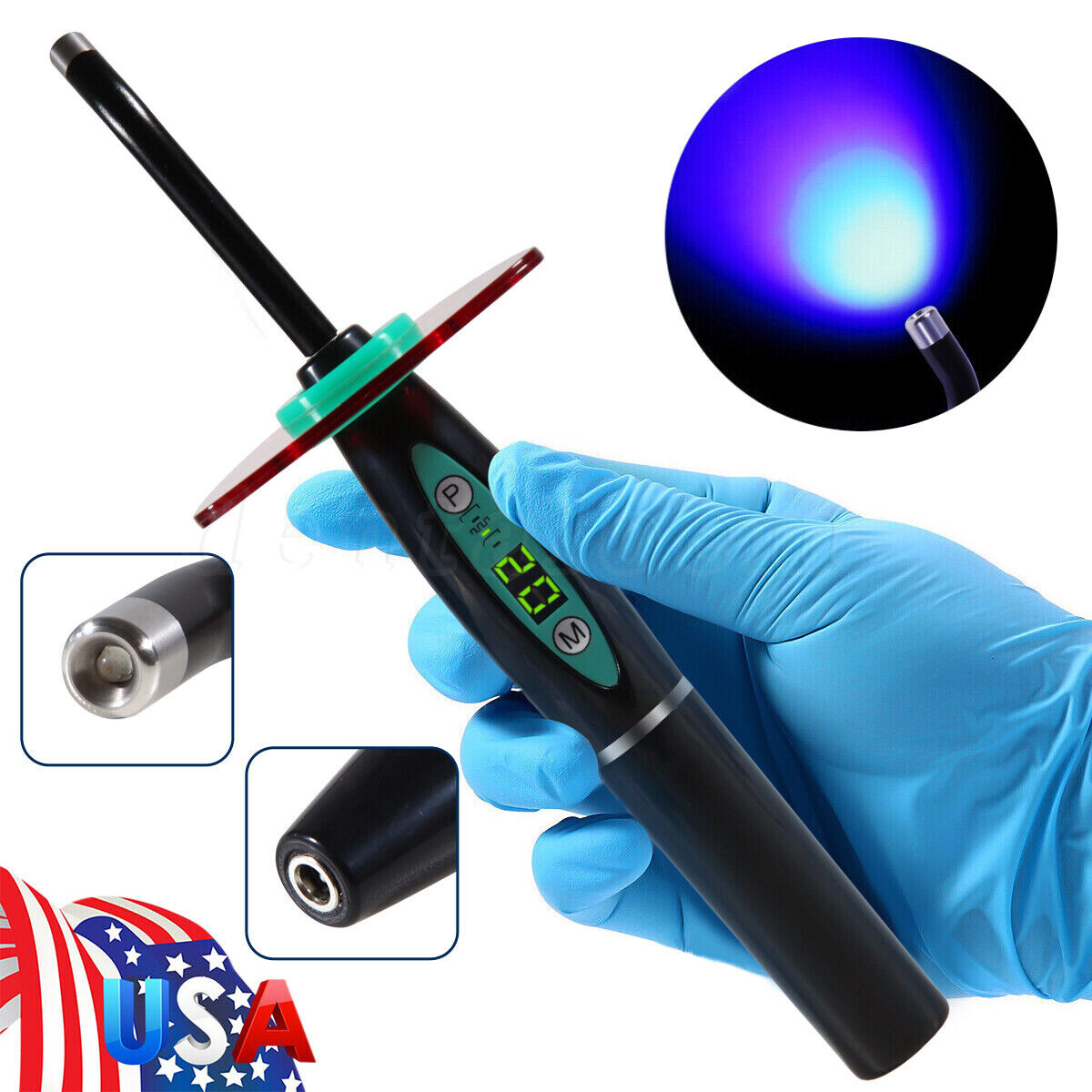 Dental Wireless Cordless LED Cure Curing Light Lamp 1500mw 5W Tool Resin Cure US