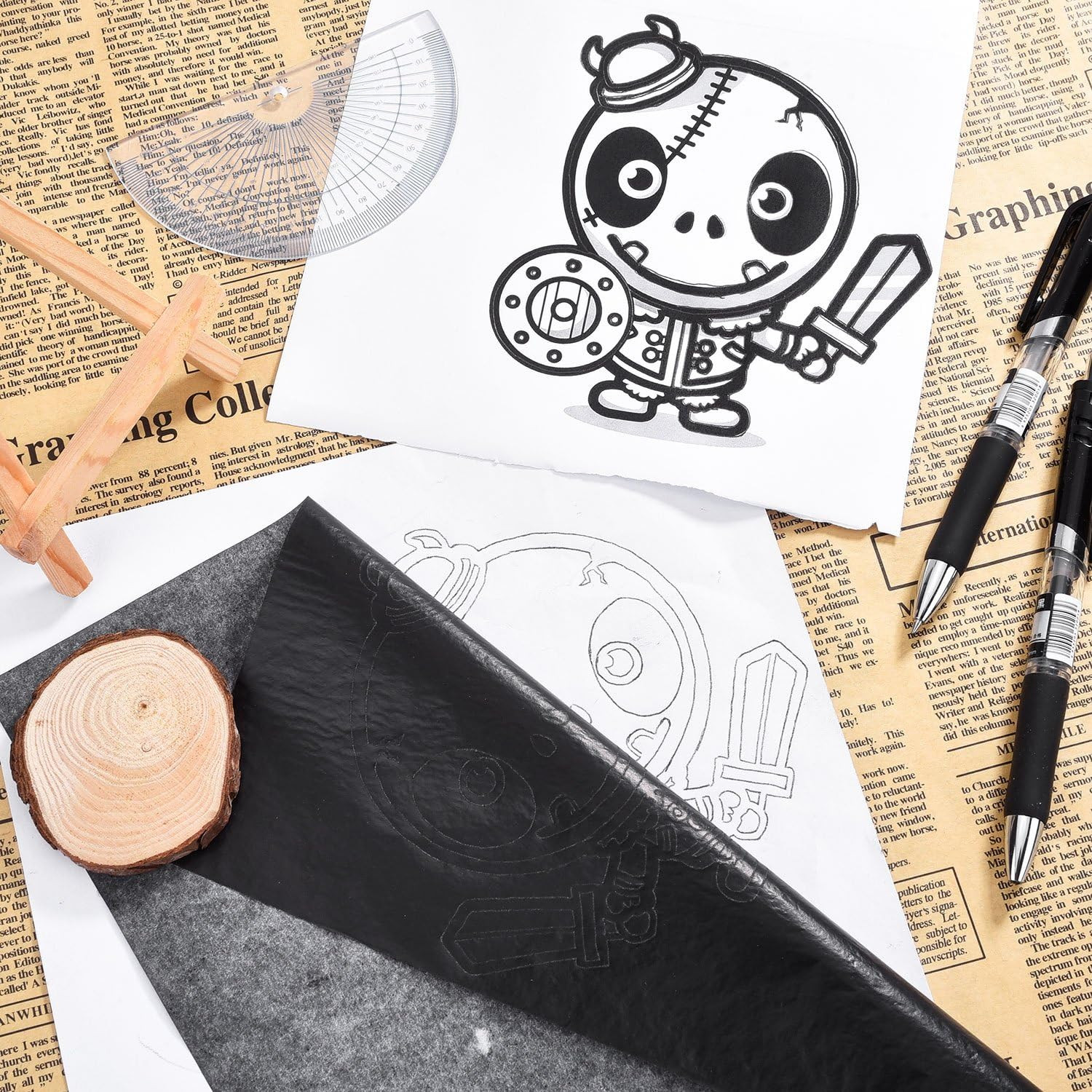 100 Sheets Carbon Transfer Paper 8.5×11 Black Tracing Paper for Art