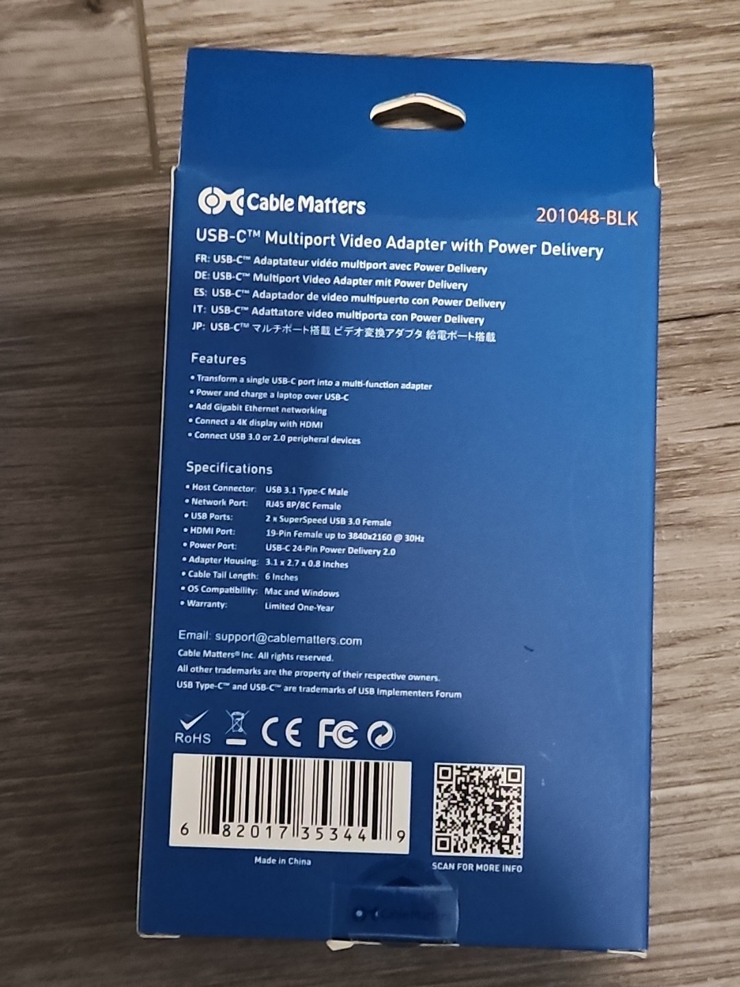Cable Matters USB-C Multiport Adapter with 4K HDMI, 2x USB, Ethernet, and Power