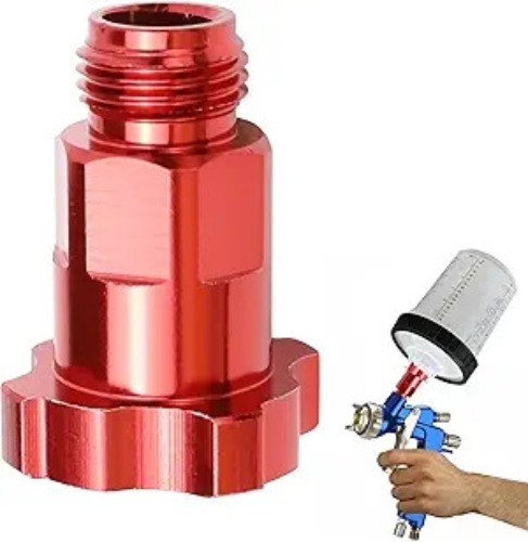 Spray Gun Cup Adapter with 6-Piece Fine Mesh HVLP Filters, 16mm 1.5mm External T