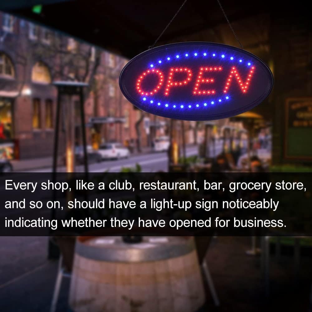 OPEN Business Sign Animated Motion Ultra Bright Store LED Neon Light with ON/OFF