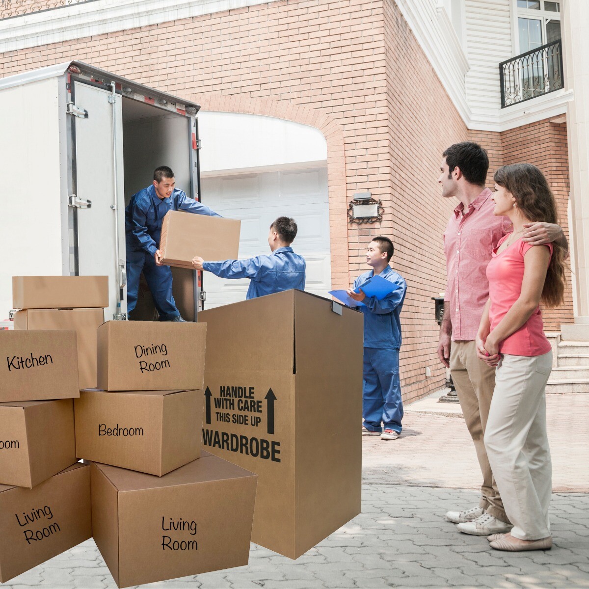 UBMOVE 7 Room Wardrobe Kit 70 Corrugated Moving Boxes with Packing Supplies