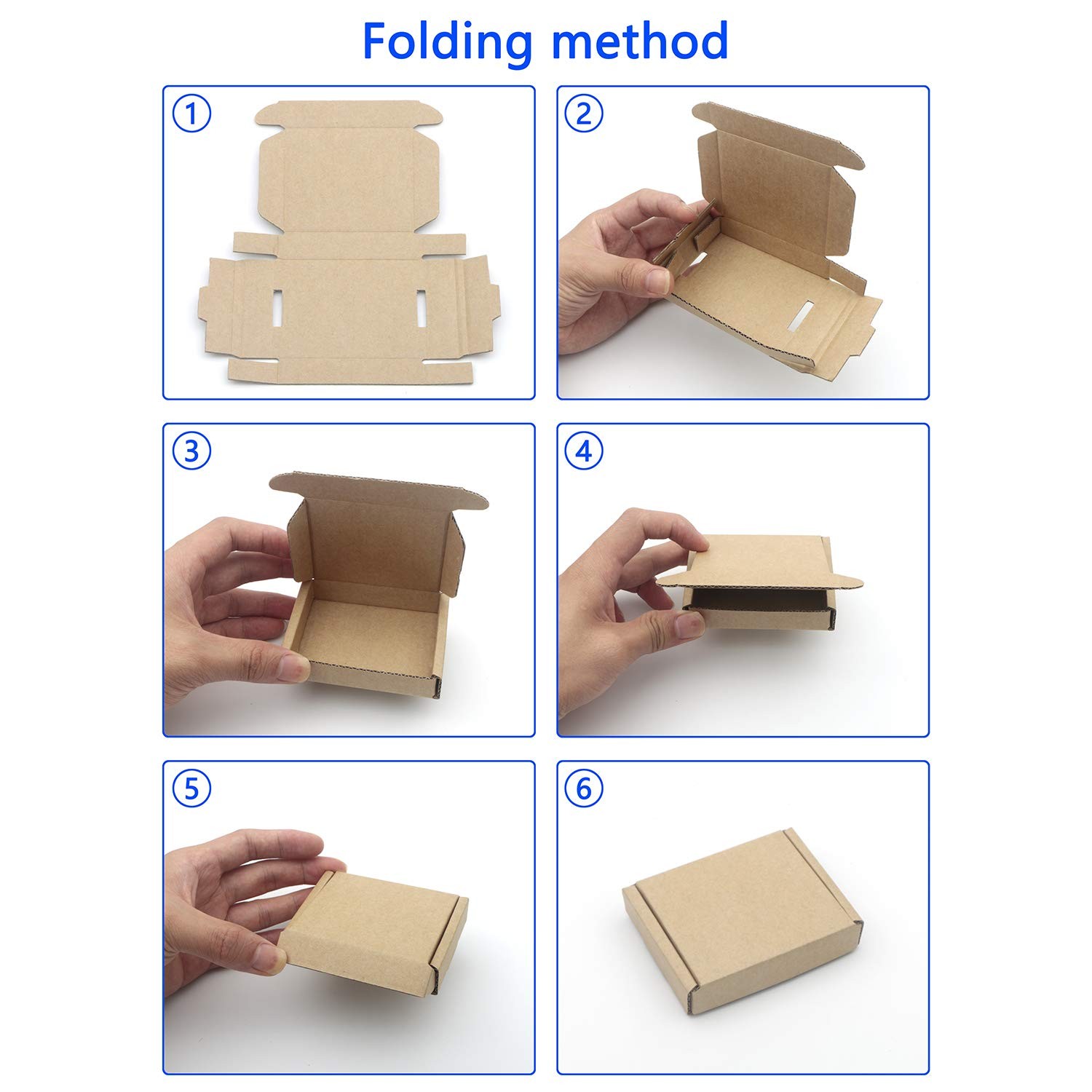 50pcs Small Kraft Cardboard Boxes Packing Boxes 1.5mm Thick Cardboard, 3.4 x …