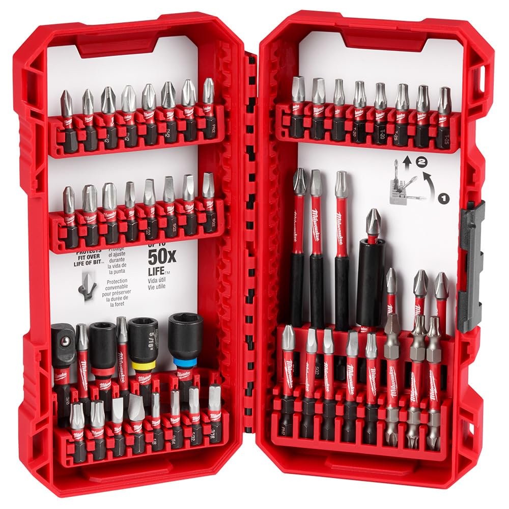 Milwaukee 48-32-4010 Shockwaze 54 Pc. Piece Driver Bit Set 1/4″ Hex Shank Size