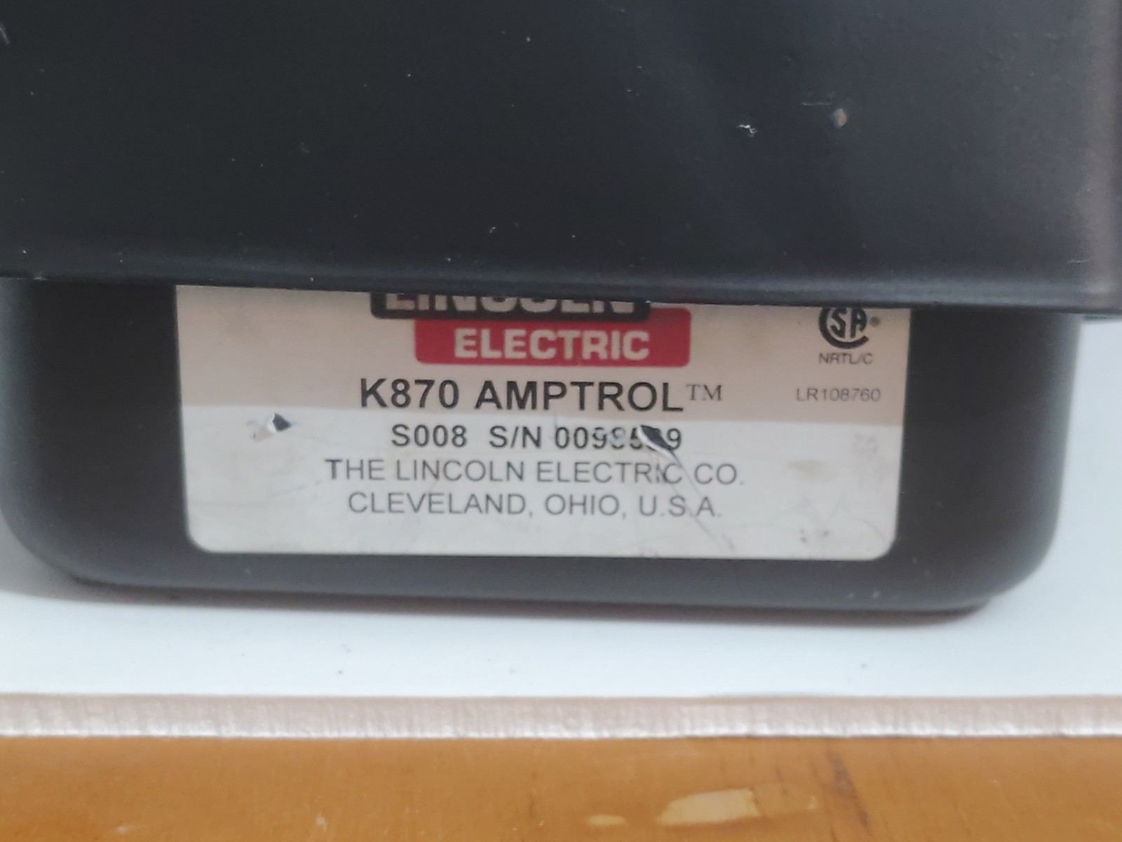 Lincoln Electric K870 Amptrol TIG Foot Pedal Remote Control – Cut Cable – As Is