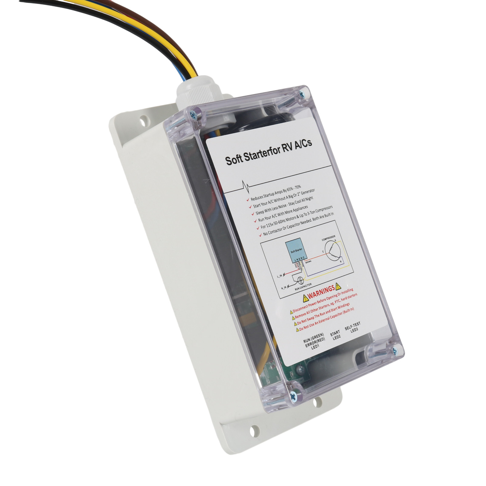 A/C Soft Starter Smart Control Kit Enables Easy Start an A/C & Appliances on RV