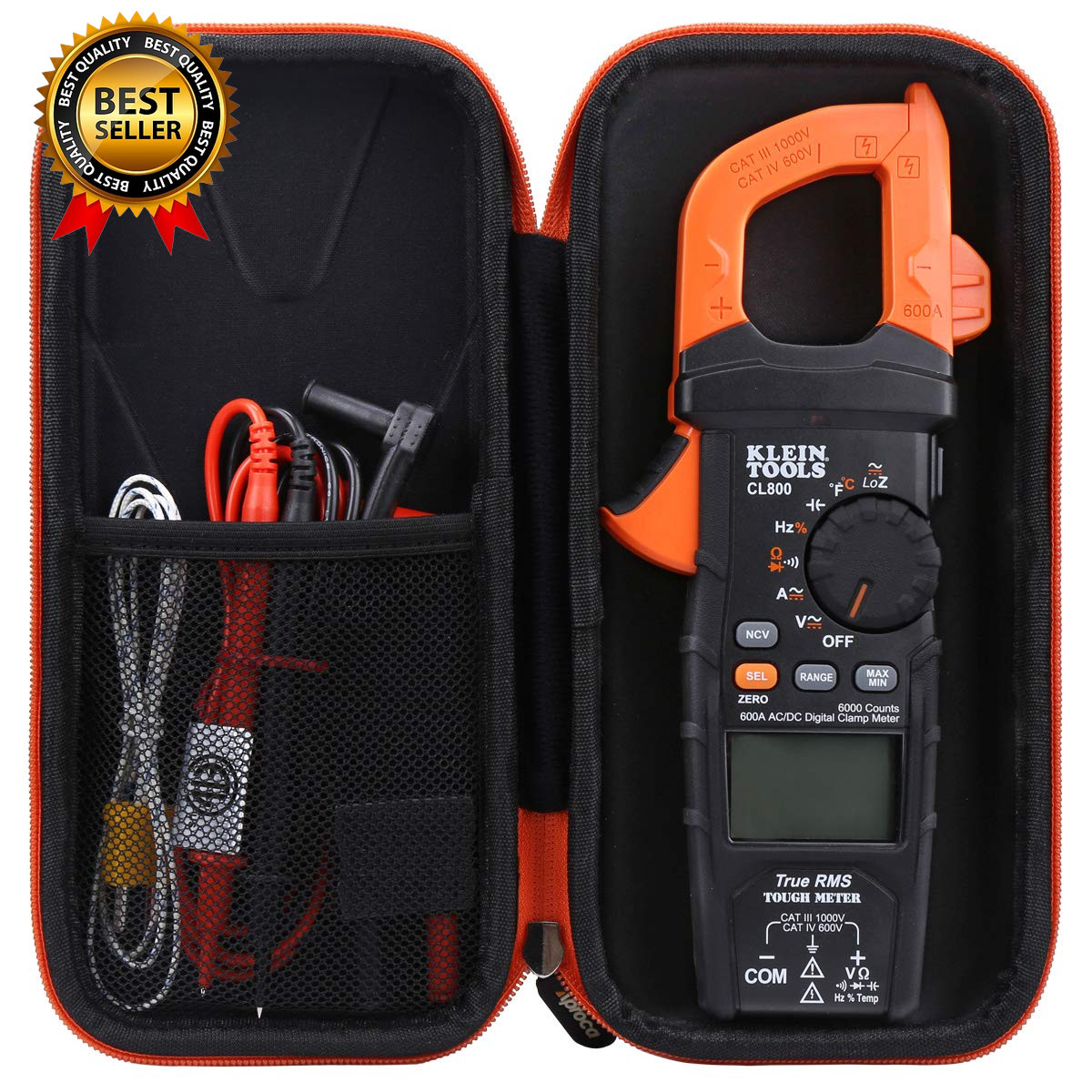 Case Compatible with Klein Tools CL800 CL810 CL700 CL600 Digital Clamp Meter, Po