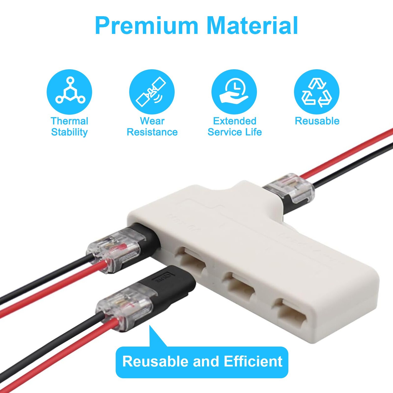 150 PCS Double-Wire Plug-in Cable Snap Connector Terminal Block w Locking Buckle