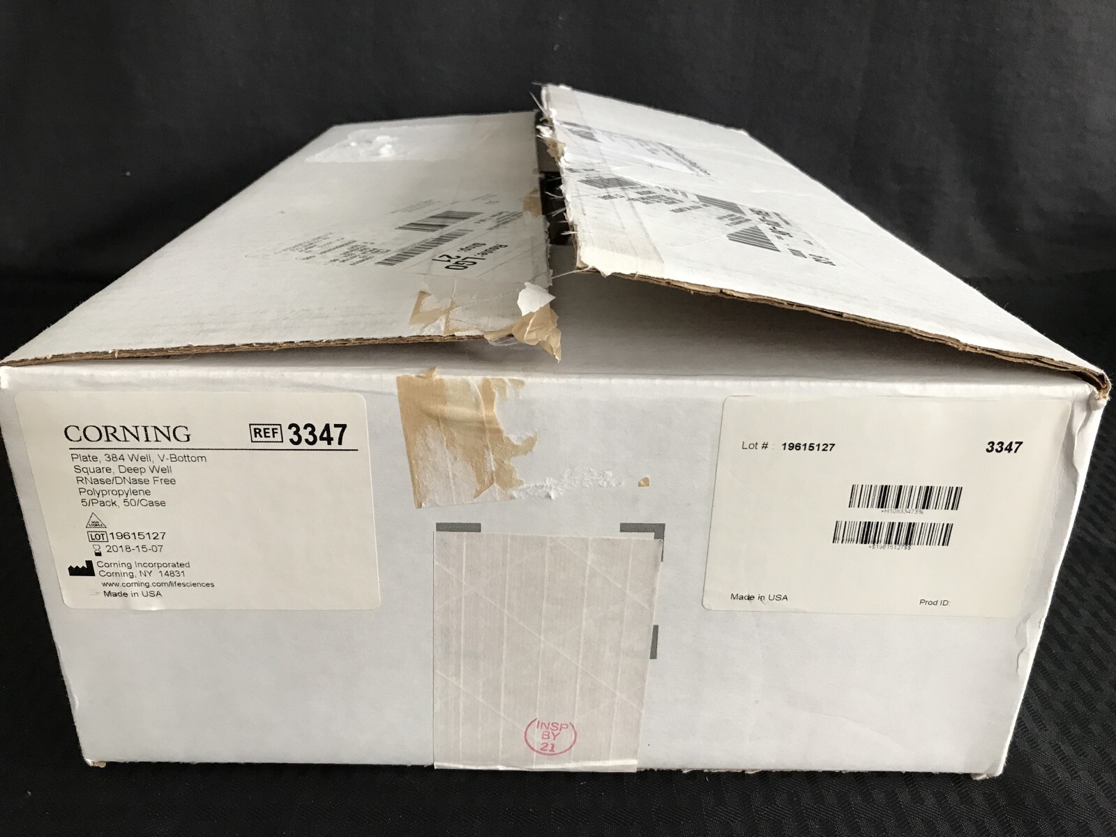 (50/Cs) CORNING 384-Well PP Deep Well Square Storage Microplates V-Bottom 3347