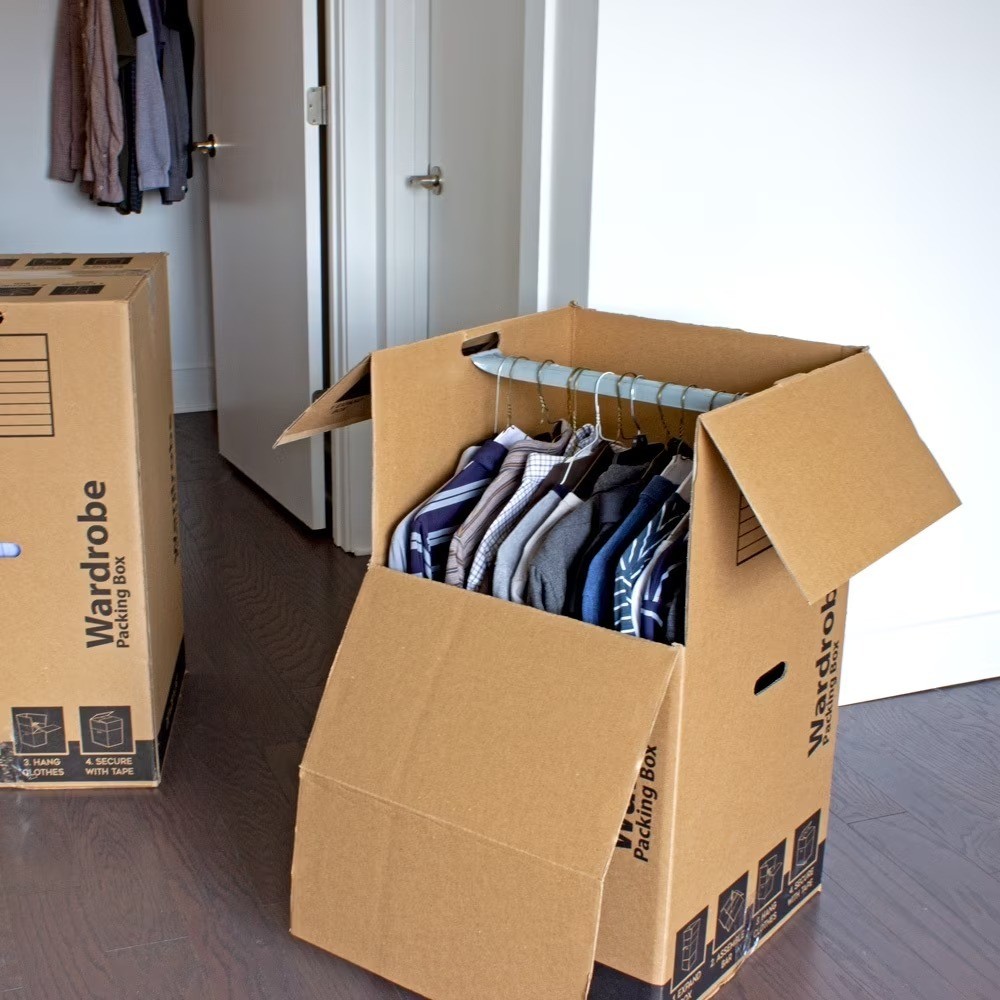Large Wardrobe Box for Moving and Storage 20x20x34 Inches Heavy Duty Kraft