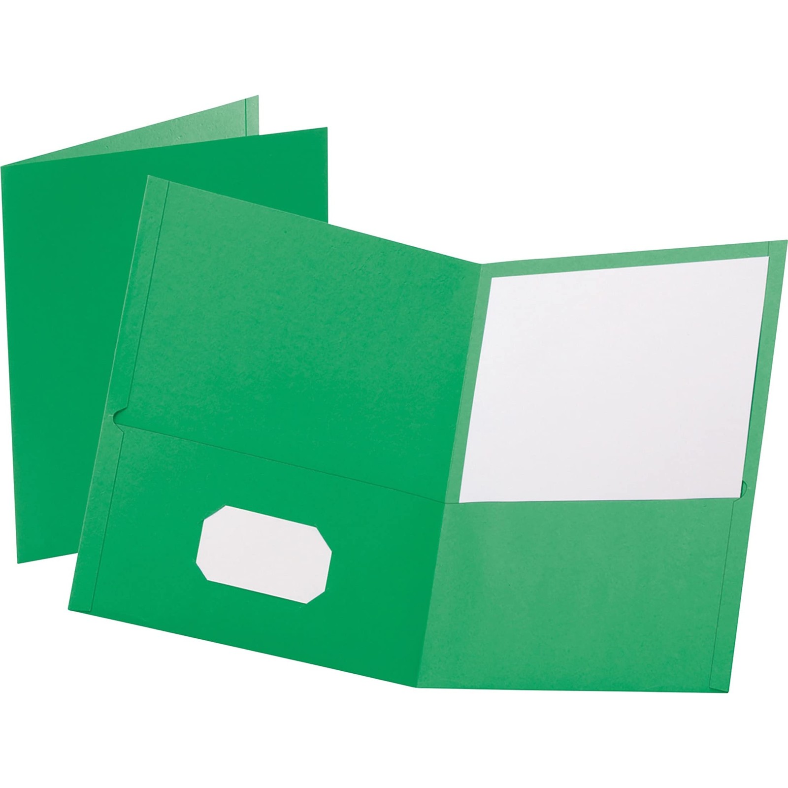 Oxford Twin-Pocket Folders, Textured Paper, Letter Size, Green, Holds Green