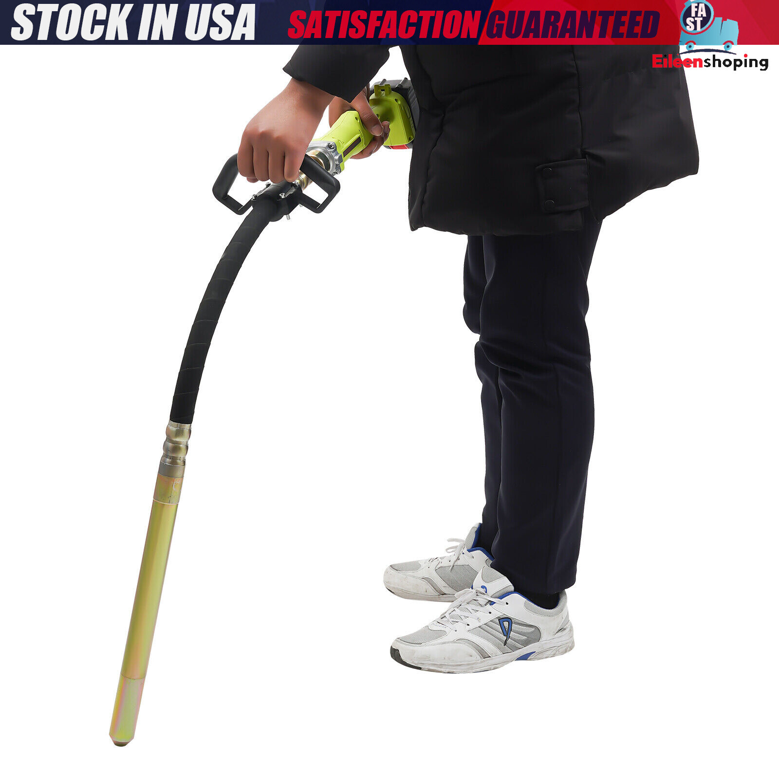 NEW! Cordless Handheld Concrete Vibrator with Battery & Battery Charger 29000rpm