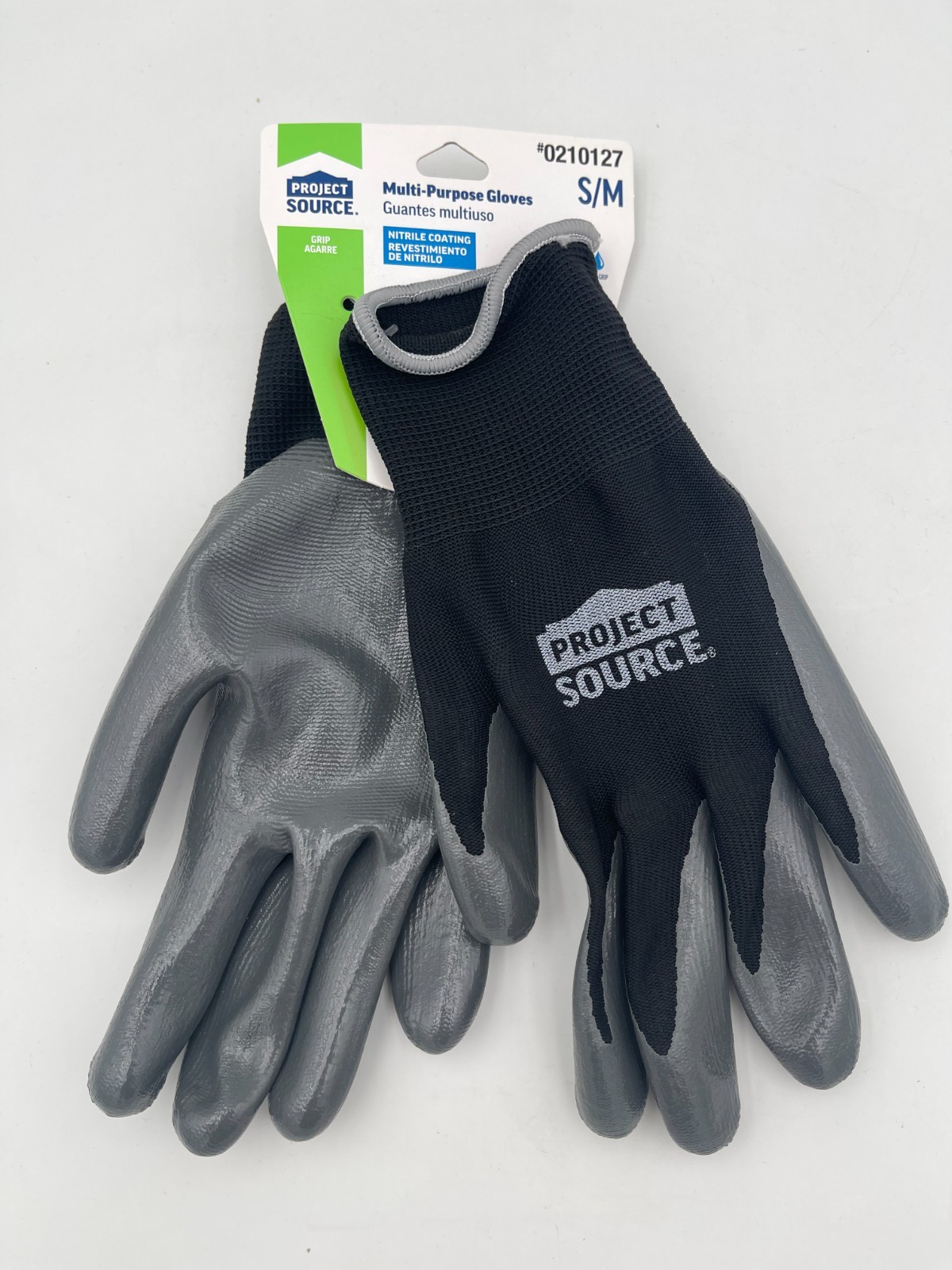 Project Source 12 Pair – Gray Nitrile Dipped Polyester Multi Purpose Gloves
