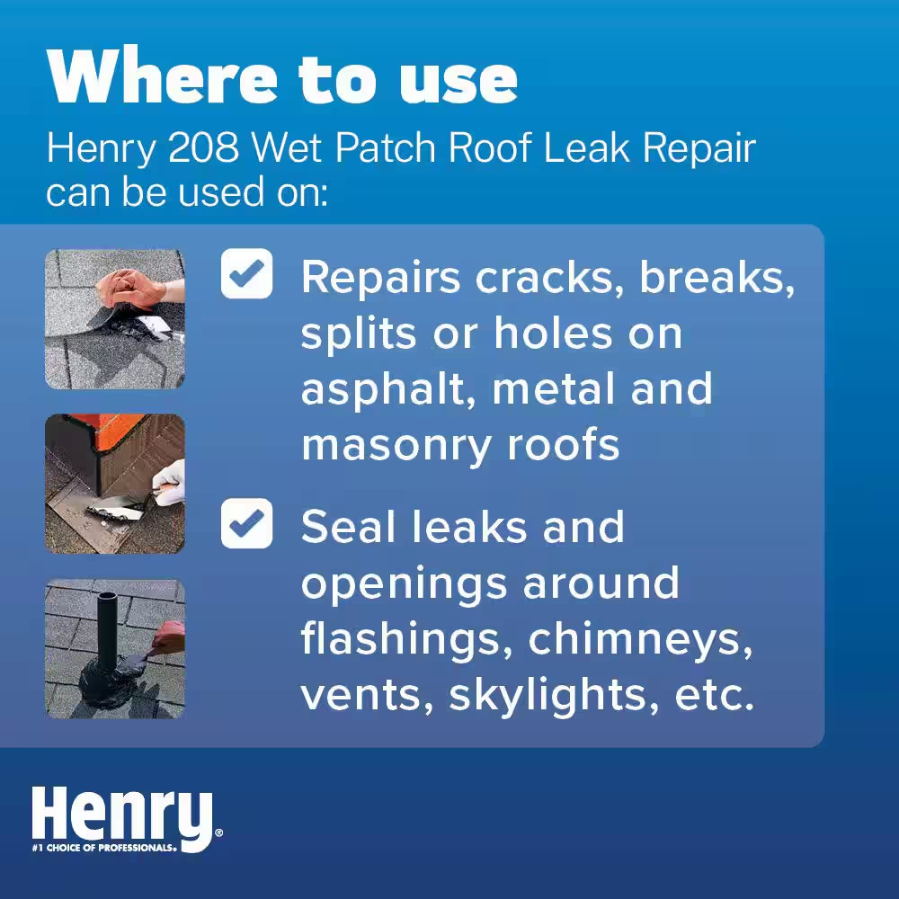 208 Wet Patch Black Roof Leak Repair Sealant Caulk 10.1 oz.