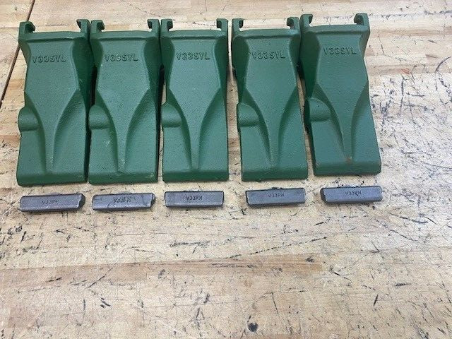 5-pk FITS V33SYL V33 33SYL V Style Bucket Digging Teeth W/ 33PN V33PN Flex Pins