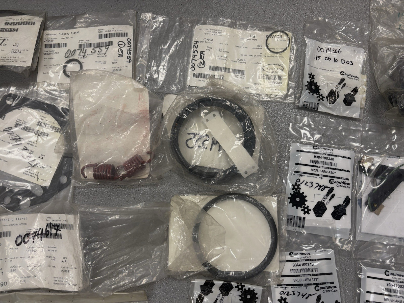 HUGE LOT OEM Manitowoc Grove CRANE WHOLESALE PARTS , FILTER, BRUSH ARM & MORE !