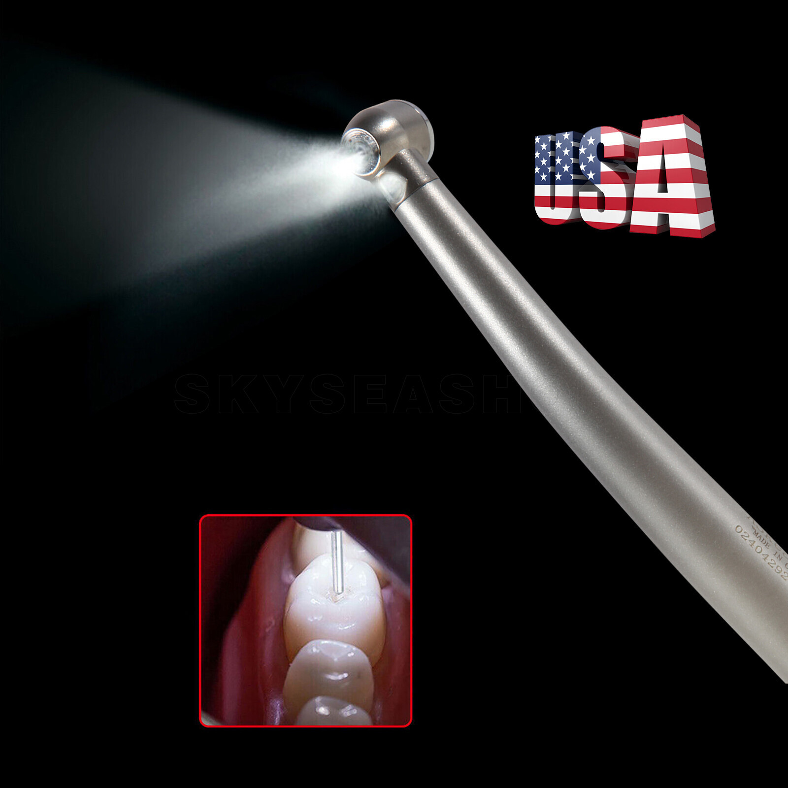 Dental E-generator LED Push Button High Speed Handpiece 2 holes Borden