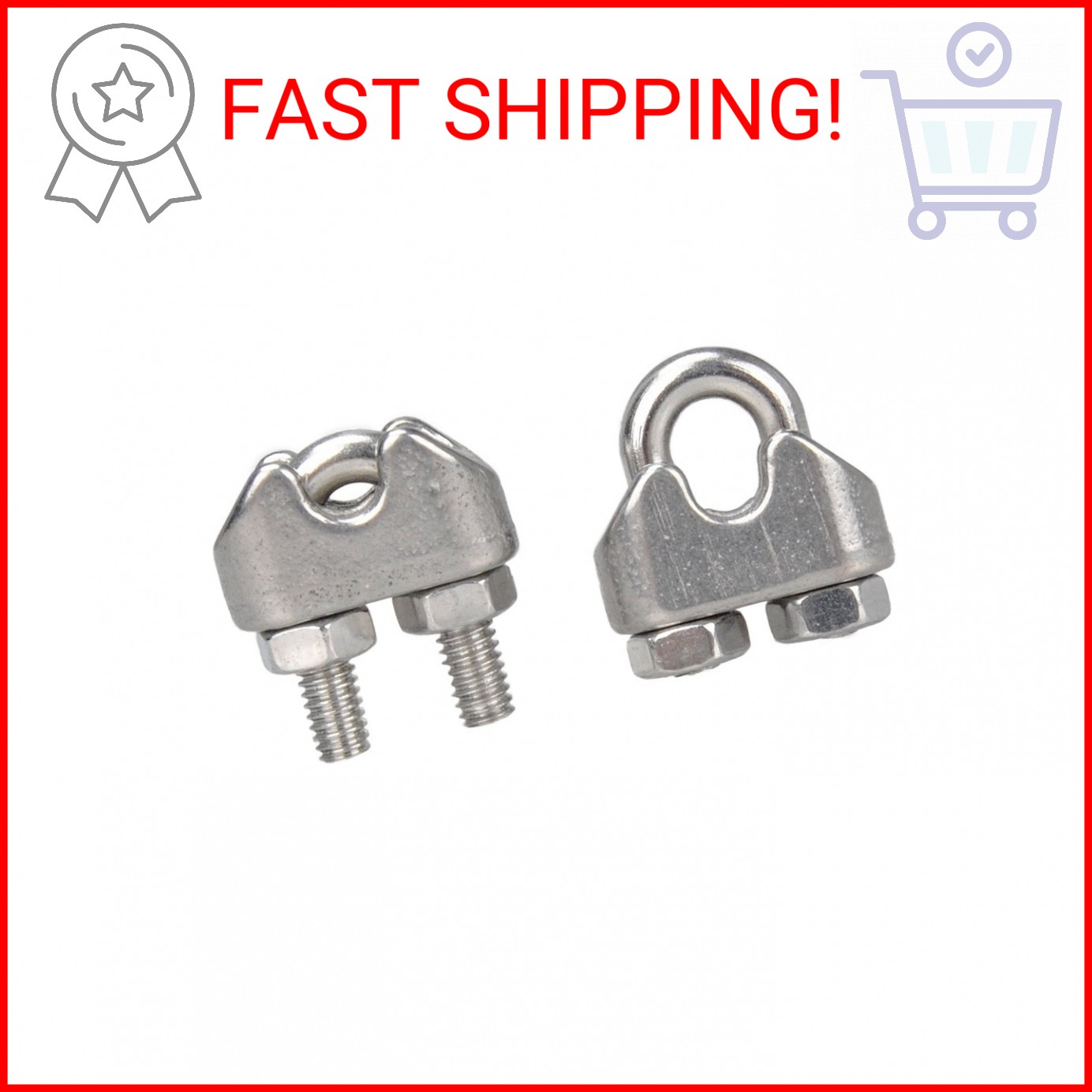 YAMASO 20PCS 1/8 Inches M3 Stainless Steel Wire Rope Cable Clip Clamp