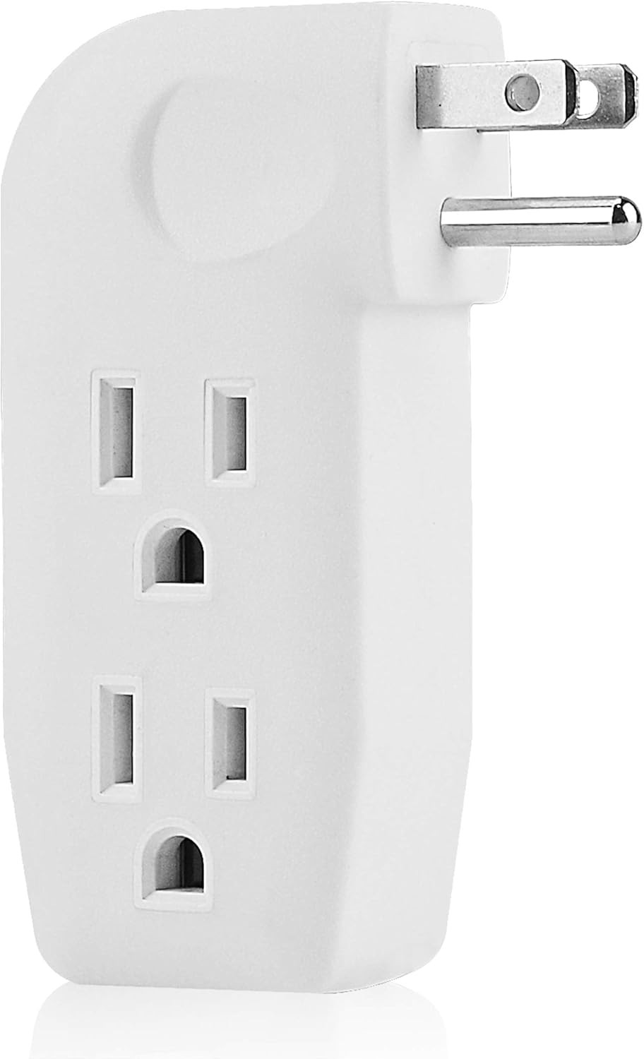 3 Way Outlet Vertical Wall Tap Splitter Adapter with 3 Prong Plug white/1PK