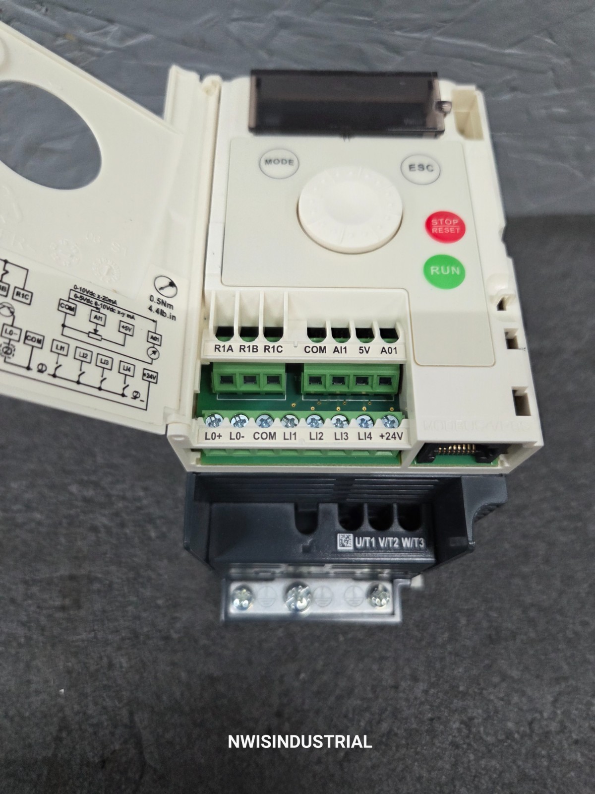 SCHNEIDER ATV12H037M2 VFD AC Motor Drive, 0.5 HP, 200-240V, 1PH in 3PH out