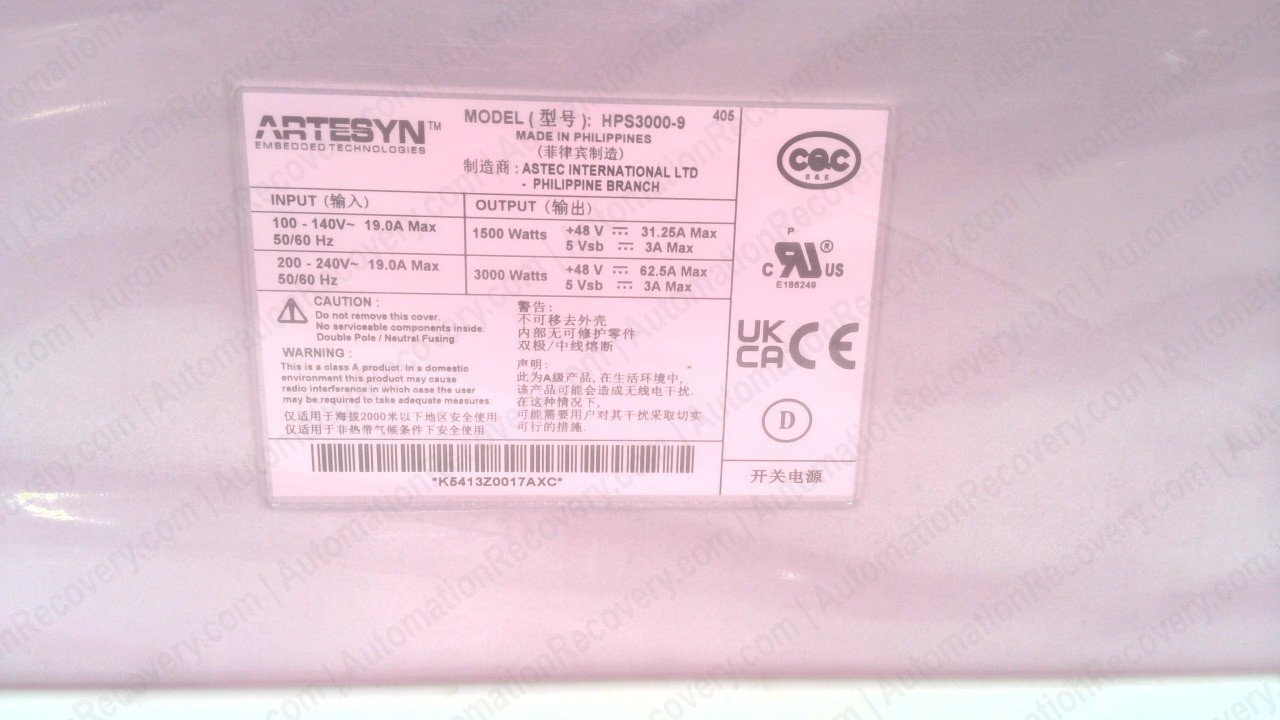 ARTESYN HPS3000-9, FRONT-END POWER SUPPLY, NEW* #348917