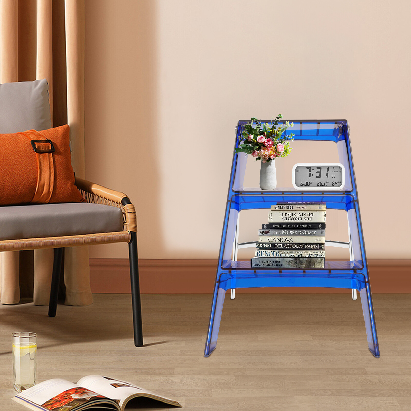 Folding Step Stool, Step Stools for Adults, 3 Step Ladder Folding Step Stool