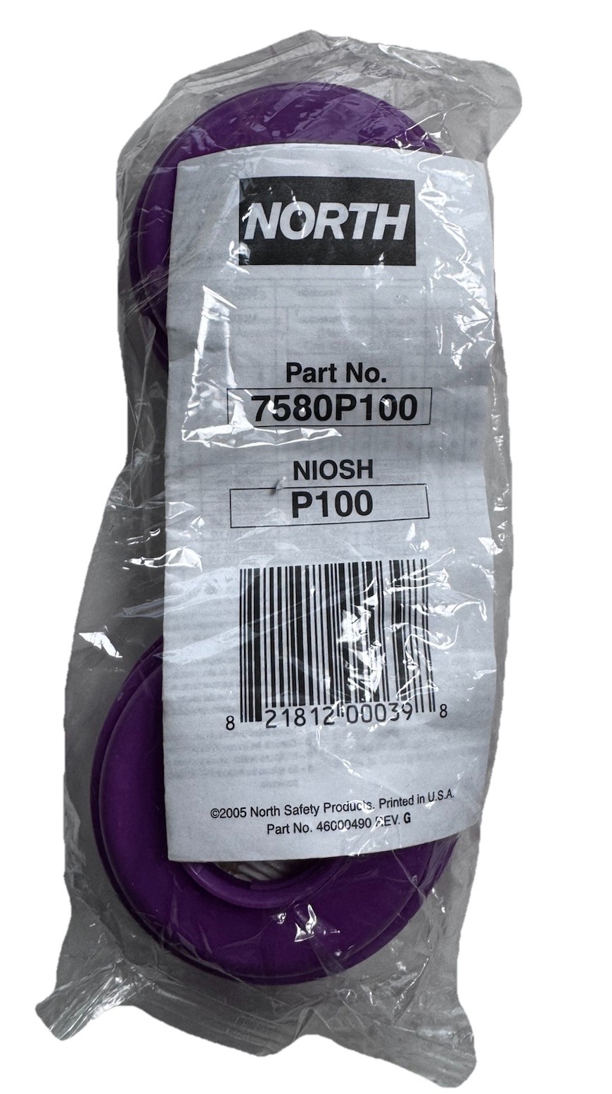 North 7580P100 P100 Particulate Replacement Respirator Cartridge Filter 2 Packs