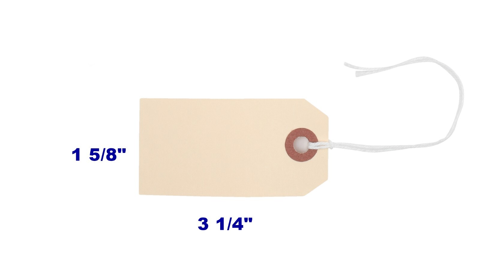 1000- 3 1/4″ x 1 5/8″ Size 2 Manila Inventory Shipping Hang Tags with String