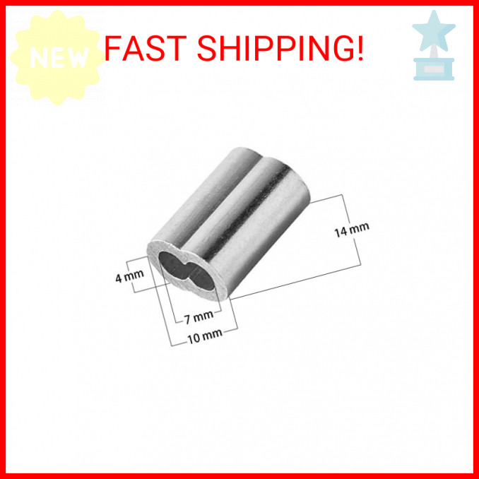 1/8″ (3mm) Aluminum Crimping Loop Sleeve for Wire Rope, Cable Ferrule (100Pcs)