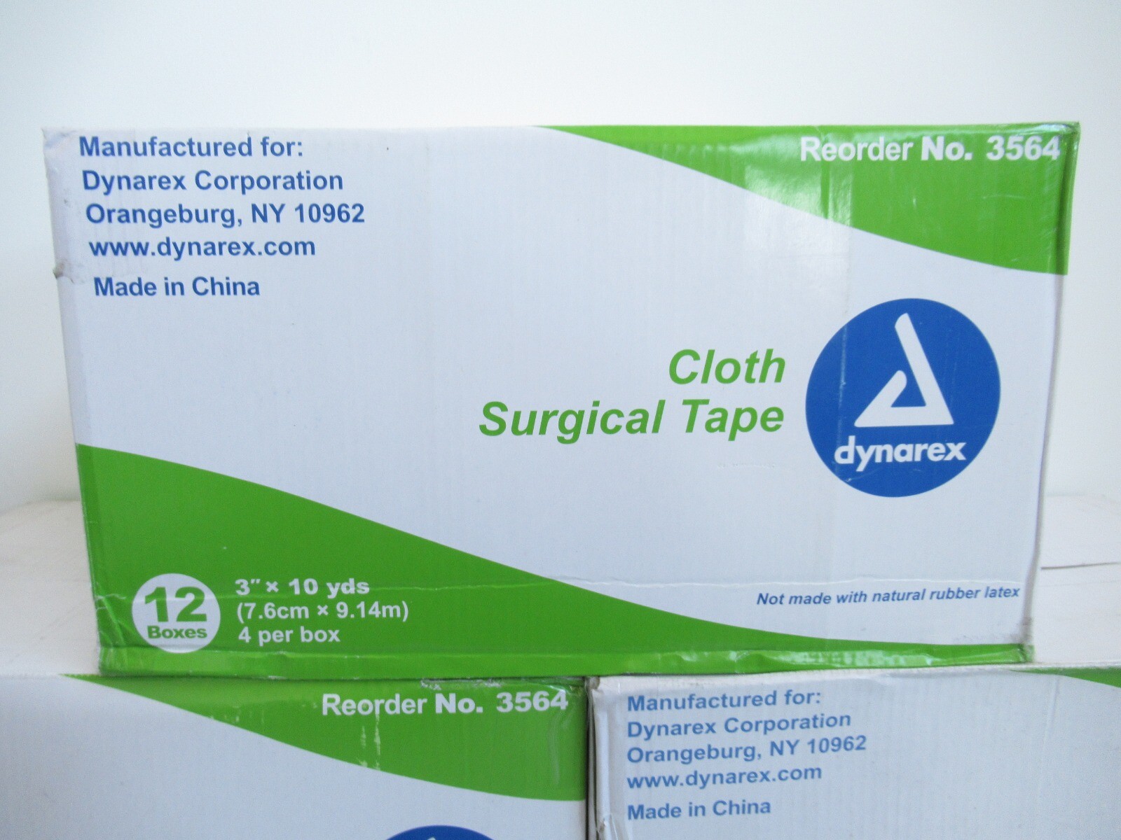 Lot (3) Cases/144 Dynarex 3564 Cloth Surgical Tape 3″ x 10yds 4/BX 12BX/CS