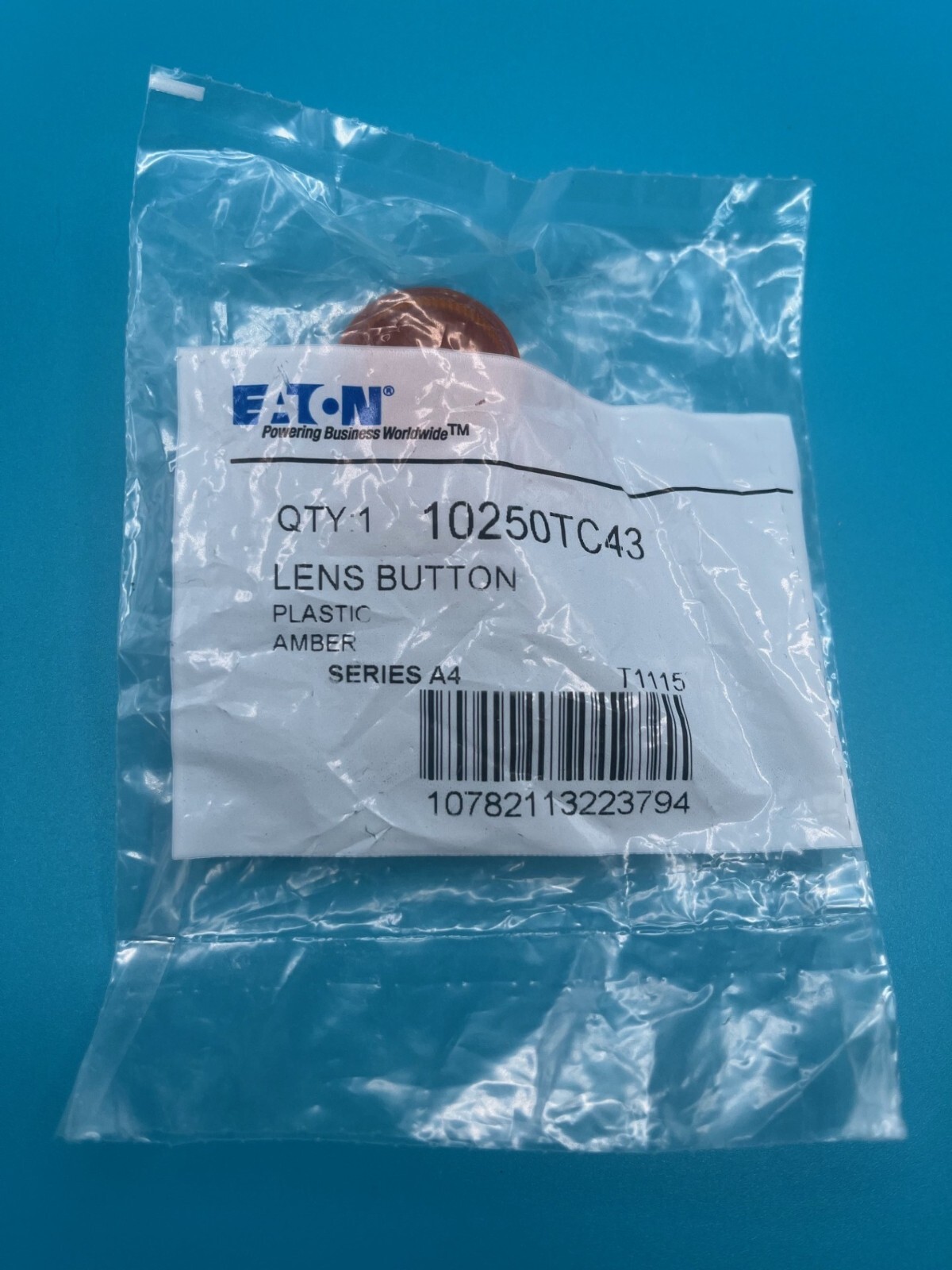 Eaton 10250Tc43 Cutler-Hammer Push Button Cap,Illuminated,30Mm,Amber