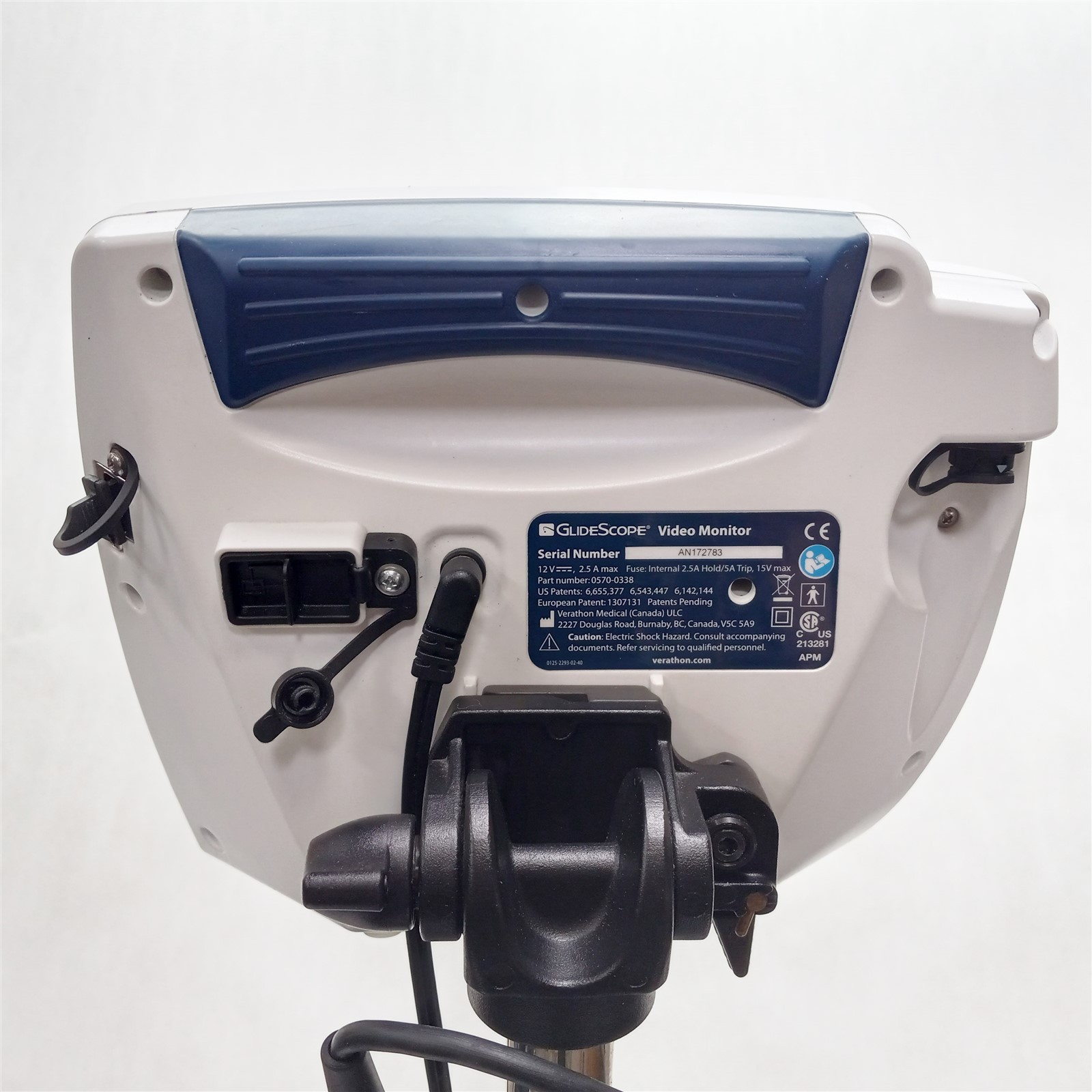 Verathon GlideScope AVL 0570-0338 Laryngoscope Video Monitor 0570-0307 0570-0306