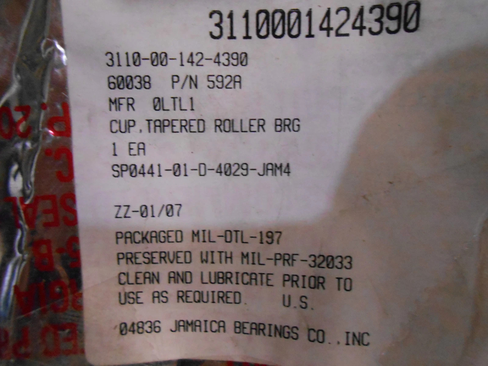 Timken 592A Tapered Roller Bearing Cone Single Race Cup 4-8 OD 3110001424390